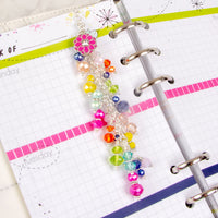 Confetti Wishes Planner Charm with Rainbow Crystal Dangle