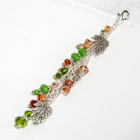 Fall Leaves Charm with Crystal Dangle