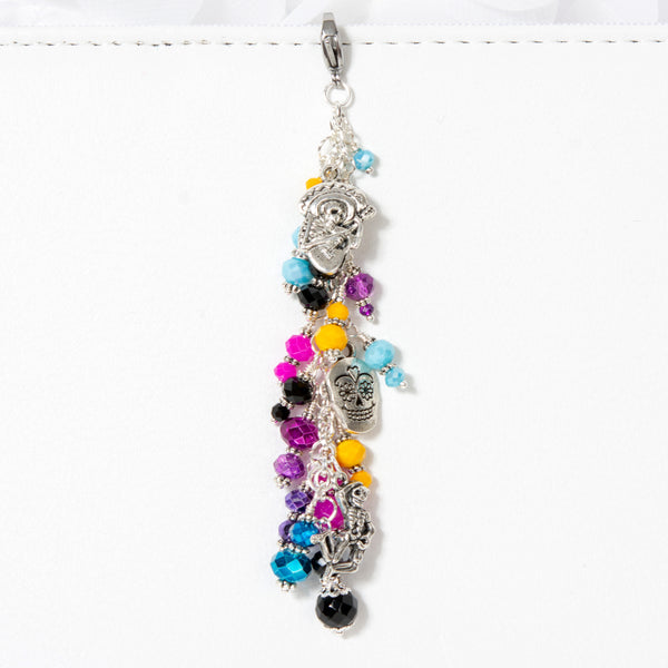 Day of the Dead Themed Planner Charm with Sugar Skull and Skeleton Charms