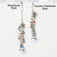 Snowman Planner Charm with Snowflake Charms and Crystal Dangle
