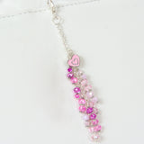 Pink Heart Planner Charm with a Mixed Pink Crystal Dangle
