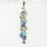 Watering Can Bouquet Planner Charm with Purple, Aqua and Green Crystal Dangle