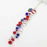 4th of July Dangle Planner Charm Dangle with Heart Shaped US Flag 