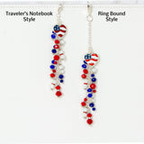Red, White and blue Traveler's Notebook Style and Ring Bound Style Charm Comparison