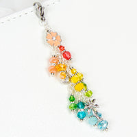 Tropical Rainbow Planner Charm with Peach Flower, Pineapple and Palm tree charms