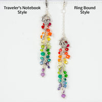 Farmer's Market Planner Charm with Rainbow of Crystals and Basket & Vegetable Charms