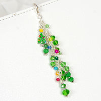 Christmas Planner Charm with Green and Bright crystal dangle