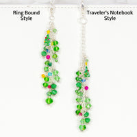 Christmas Tree Dangle Planner Charm Ring Bound Style and Traveler's Notebook Style Charm comparisons