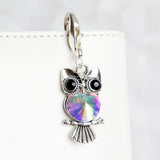 Owl Traveler's Notebook Charm with Iridescent Crystal Body