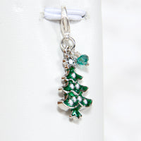 Green Enamel Christmas Tree Charm