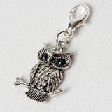 Rhinestone Owl Charm