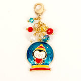 Penguin Snow Globe Planner Charm with Crystals
