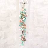 Sewing Machine and Notions Dangle Charm with Aqua and Peach Crystals