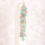 Sewing Machine and Notions Dangle Charm with Aqua and Peach Crystals