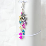 Pretty Unicorn Planner Charm or Purse Dangle with Silver Unicorn Charm and bright crystal dangle