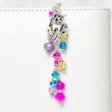 Unicorn Dangle Planner Charm with Purple, Blue, Yellow and Pink Crystal Dangle