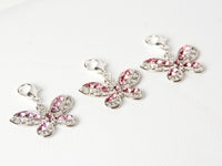 Pink Rhinestone Butterfly Charm