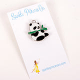 Enamel Panda Pin with locking back.