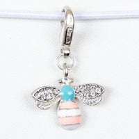 Pastel Bee Charm with Rhinestones