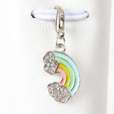 Pastel Rainbow Charm with Rhinestone Clouds