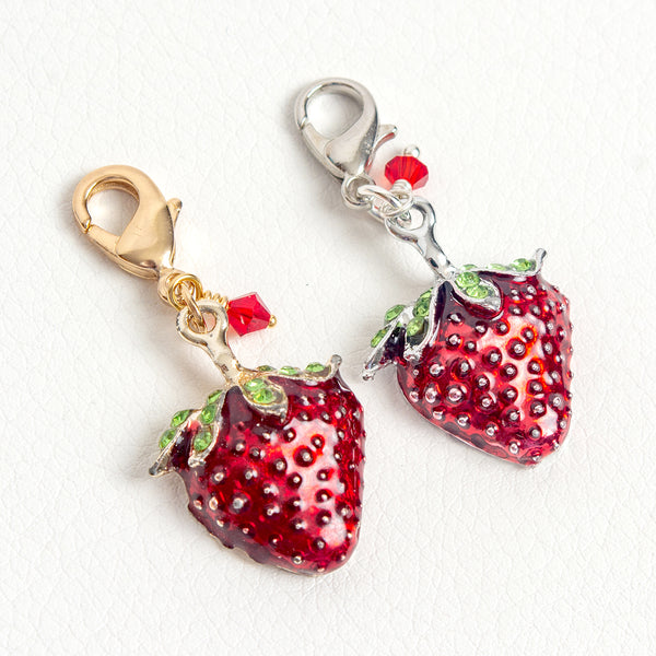 Red Strawberry Charm Bead, Red Enamel Strawberry Fruit Charms for Earring  Necklace Bracelet Component, Approx Size 10-15mm, COBD160 - BeadsCreation4u