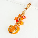 Pumpkin Dangle Charm with Orange Crystals