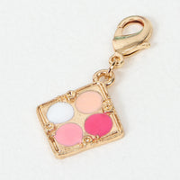 Make-up Compact Charm with Pink and White Enamel