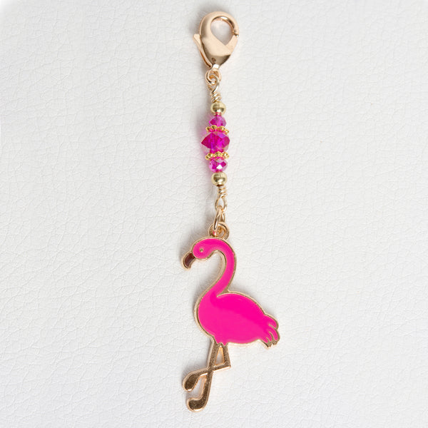 Bright Pink Flamingo Charm with lobster clasp