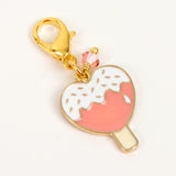 Popsicle Heart Enamel Charm with Peach Austrian Crystal Accent