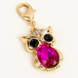 Pink Owl Traveler's Notebook Charm with Rhinestone accents